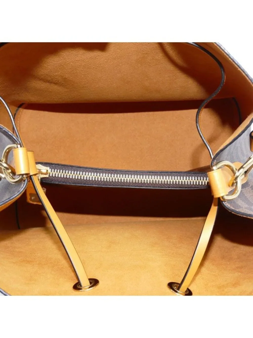 Louis Vuitton Neo Noe Shoulder Bag Damier Ebene Saffron